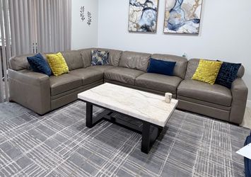Leather sectional