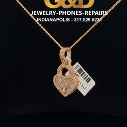 10K Chain + 14K with Natural Diamond Pendant