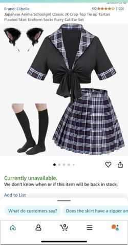 School Girl Anime Outfit SIZE SMALL & Medium New 