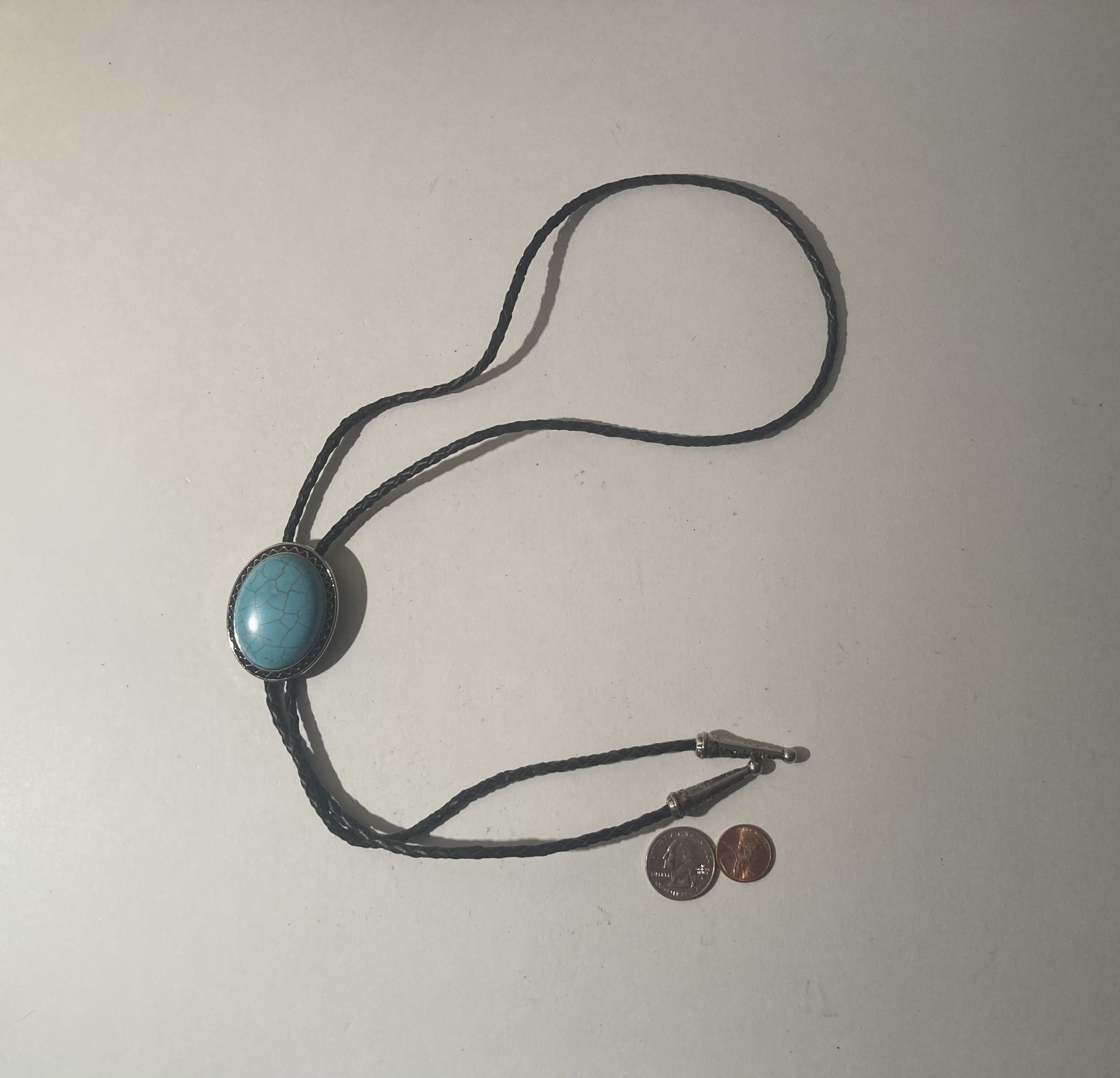 Vintage Bolo Tie Silver And Turquoise