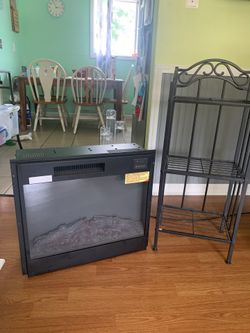 Electric Fireplace , And A 2 Shelf Rack