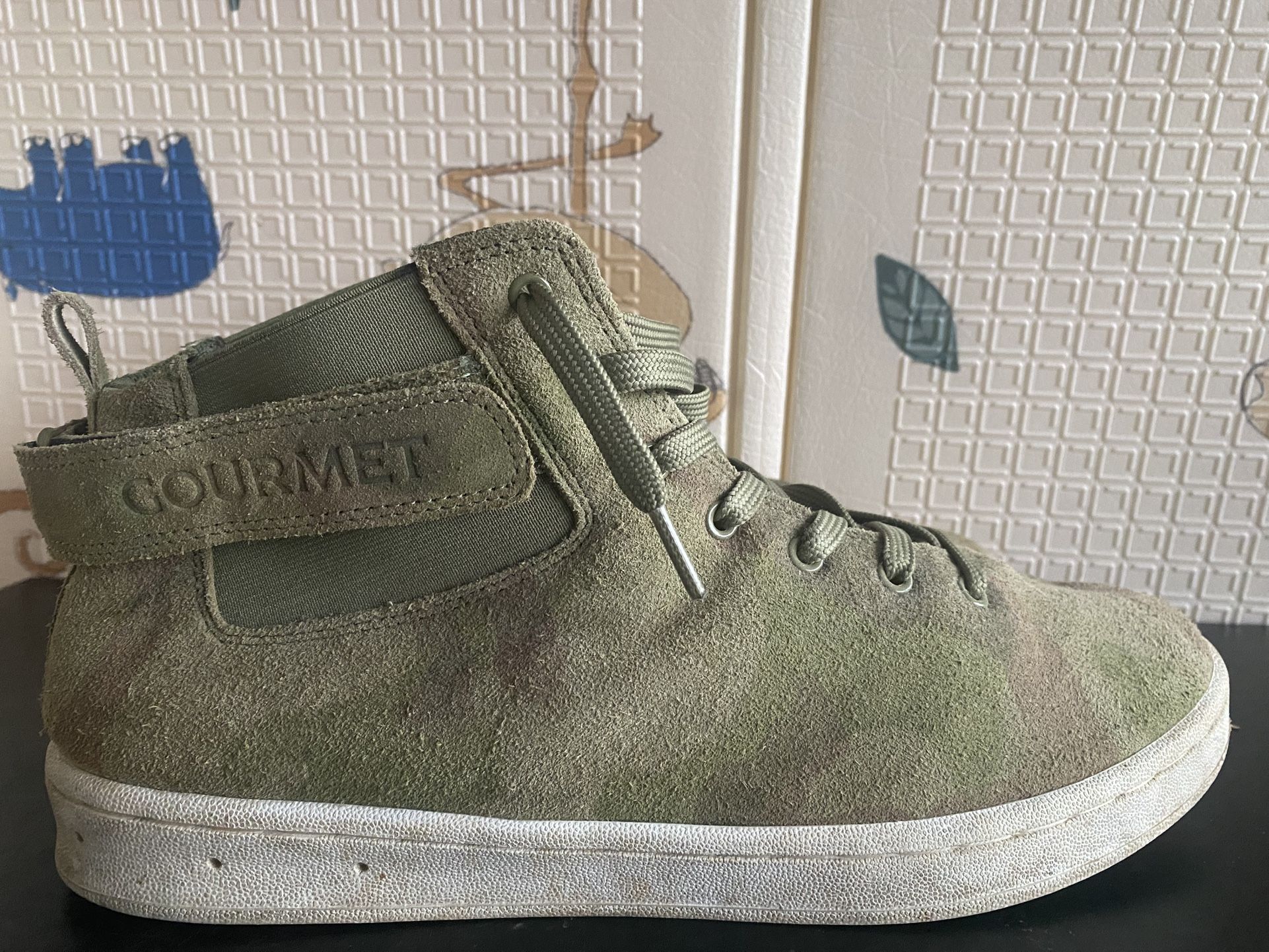 Gourmet Olive Green Suede Sneakers