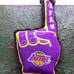 LA Lakers NBA #1 Fan Chew Toy for Dogs & Cats Tough Dog Toy with Squeaker