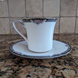 12 Halifax Flat Cup And Saucer By Noritake