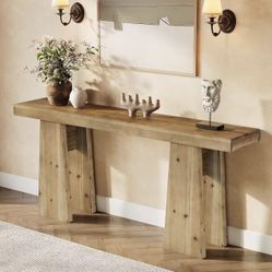 New assembled 70.9" Solid Wood Console Table, Extra Long Narrow Entryway Table with Reinforced Frame, Farmhouse Sofa Table Behind Couch for Living Roo