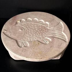 Vintage Ceramic Marble Stone Fish Trivet