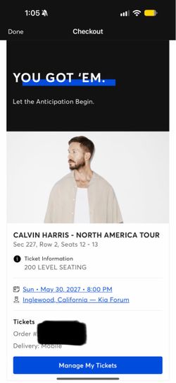 Calvin Harris LA tickets