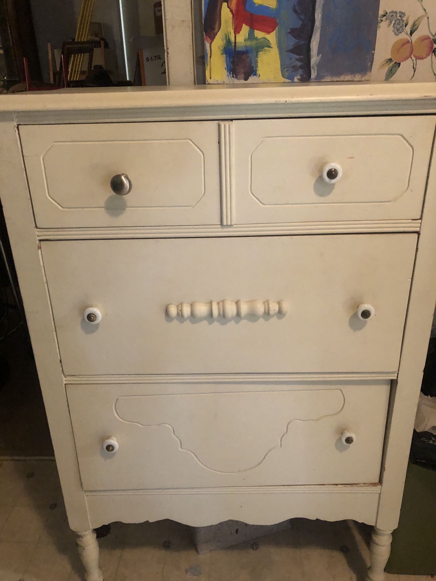 Antique Vintage White Dresser