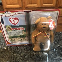 Vintage Rare McDonald’s “Germania International Bears 11” Ty Beanie Babie Bear .  Year 2000.   Brand new never opened.  Smoke free home 