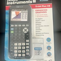 Selling a brand new, sealed TI-84 Plus CE Graphing Calculator – never opened, still in original packaging.