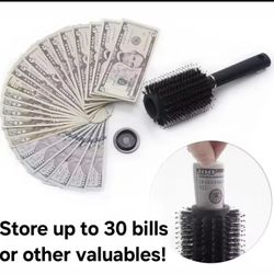 Secret Stash Hidden Compartment Hairbrush – Discreet Stash Safe for Cash, Jewelry & More!"
