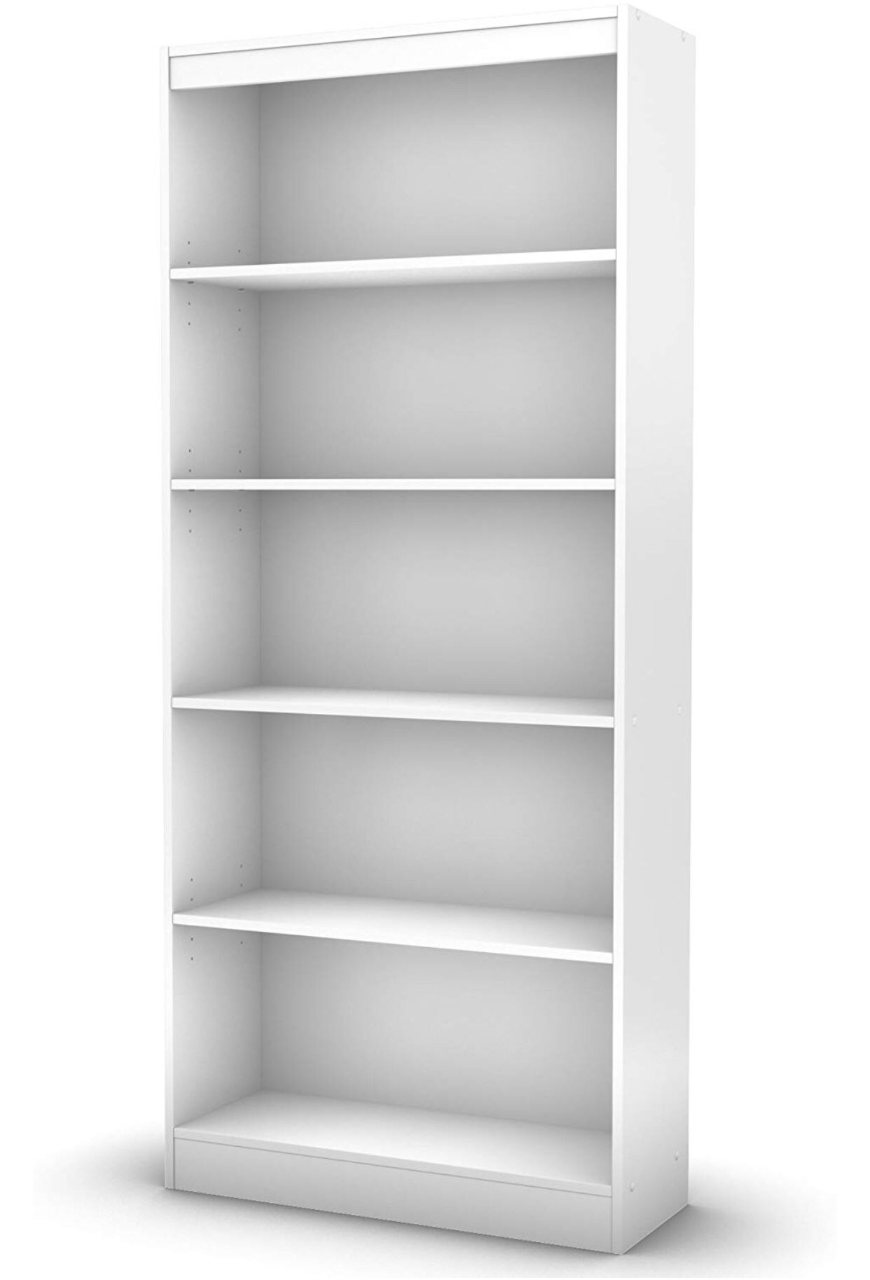Wide 5-Shelf Bookcase White