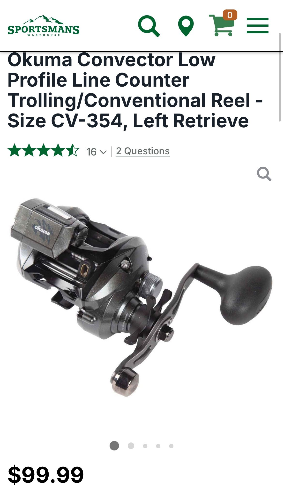 Okuma CV-354DLX Convector Linecounter Lowprofile Reel