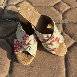 🌼 A2 by Aerosoles Embroidered Open-Toe Heels - Size 7.5 - NEW Without Tags