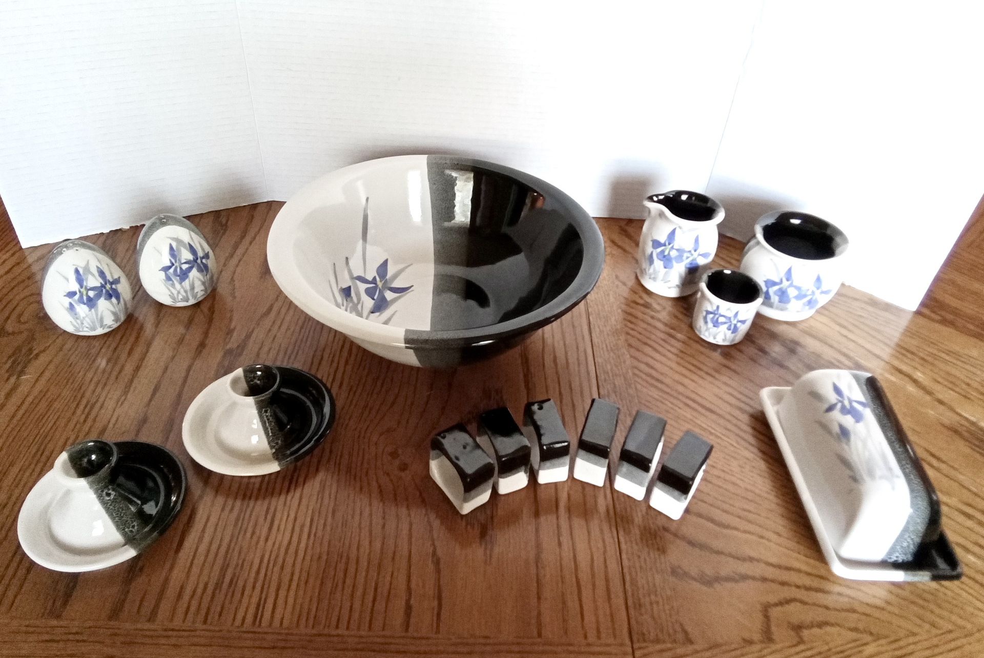 Larson’s Iris Floral Pattern Stoneware Serving Dishes