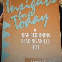 Insights For Today A High Beginning Reading Skills text Book  