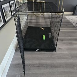 $100 For All - Dog Crate-Two Large Beds And Feeding Bowls
