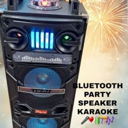 Bluetooth PORTABLE SPEAKER Karaoke System Brand New 