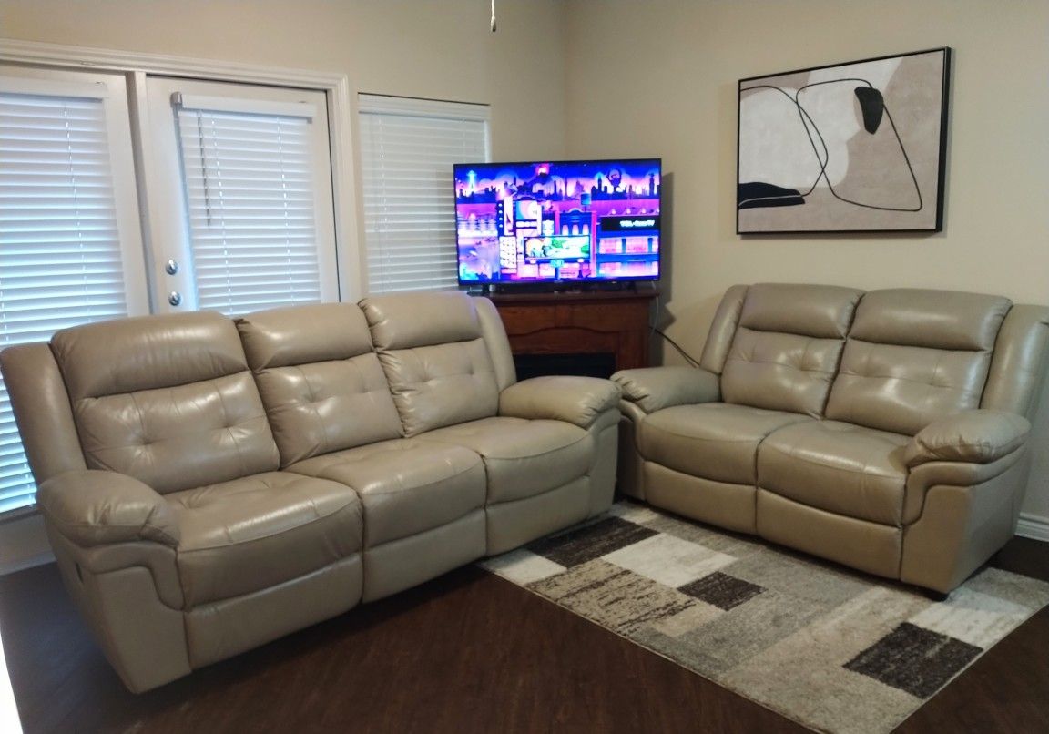 Ventoso reclining 2025 leather sofa