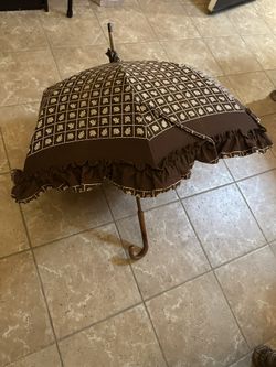 Vintage Brown Fabric Parasol