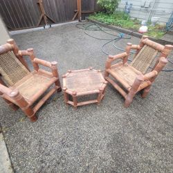 Bamboo Table And Chair Set