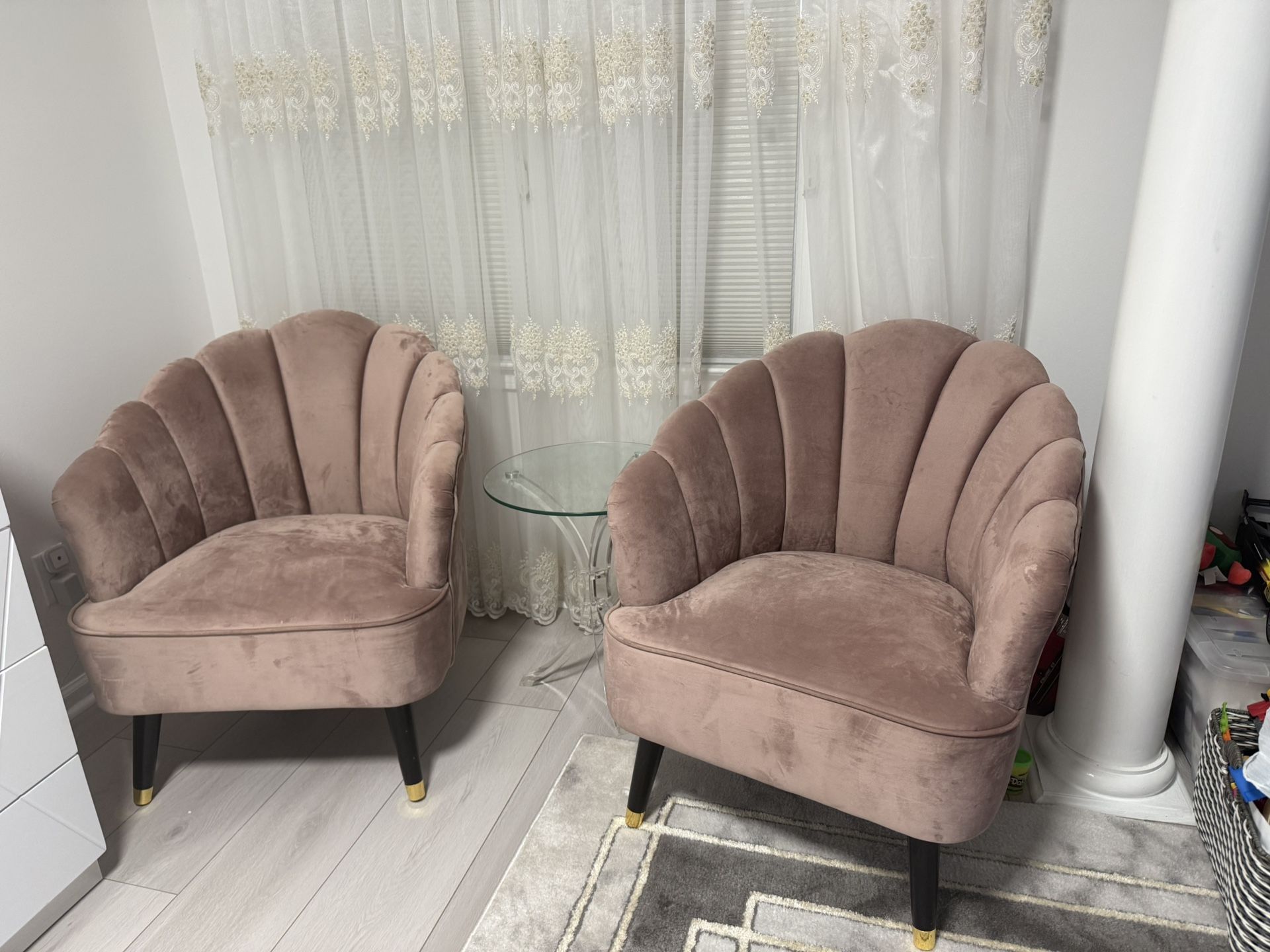 2 Blush Pink Accent Chair