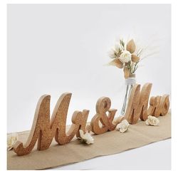 Wood and glitter Mr and Mrs signs