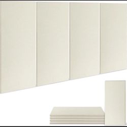 BUBOS 5 pcs Acoustic Wall Panels 47''x 24'' Fabric White NEW