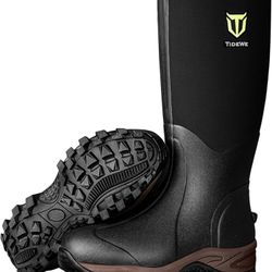TIDEWE Rubber Neoprene Boots Men And Women, Waterproof Sturdy 6mm Neoprene Boot, Rain Boot Hunting Boot Arctic Outdoor Boot（Black, Brown & Next Camo G