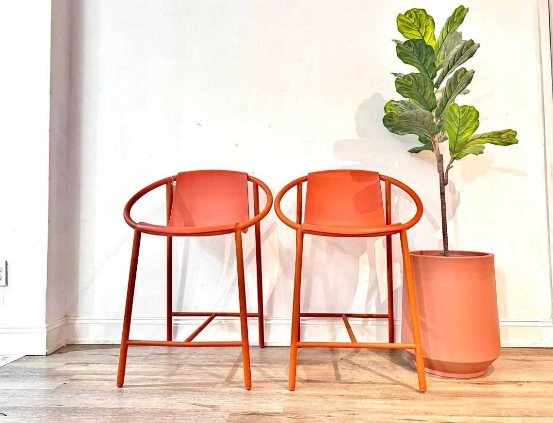Brand new Umbra RINGO COUNTER STOOL orange / black sold separately retro mimilist modern contempo