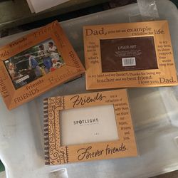 3 Vintage Wooden picture Frames