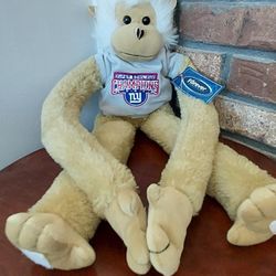 New York NY Giants NFL Super Bowl XLVI Monkey Plush Animal Toy 18" Hugger 2012