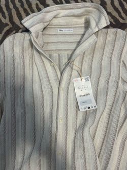 Zara striped textured shirt