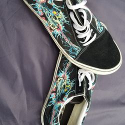 Vans Old Skool Zap Glow In The Dark Black White Shoes Size 11 Men &  13 Womens