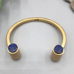 Madewell lapis lazuli T cuff bracelet.