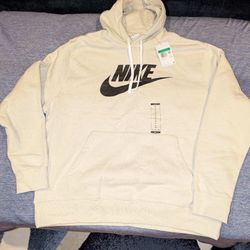 Nike Sportswear Club Fleece Light Bone BV2973-073 Graphic Pullover Hoodie XL