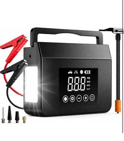 Tire Inflator Portable Air Compressor 150 PSI, 4000A Car Battery Jump Starter with Air Compressor for Up to 8.0L Gas/7.0L Diesel, Digital Tire Pump wi