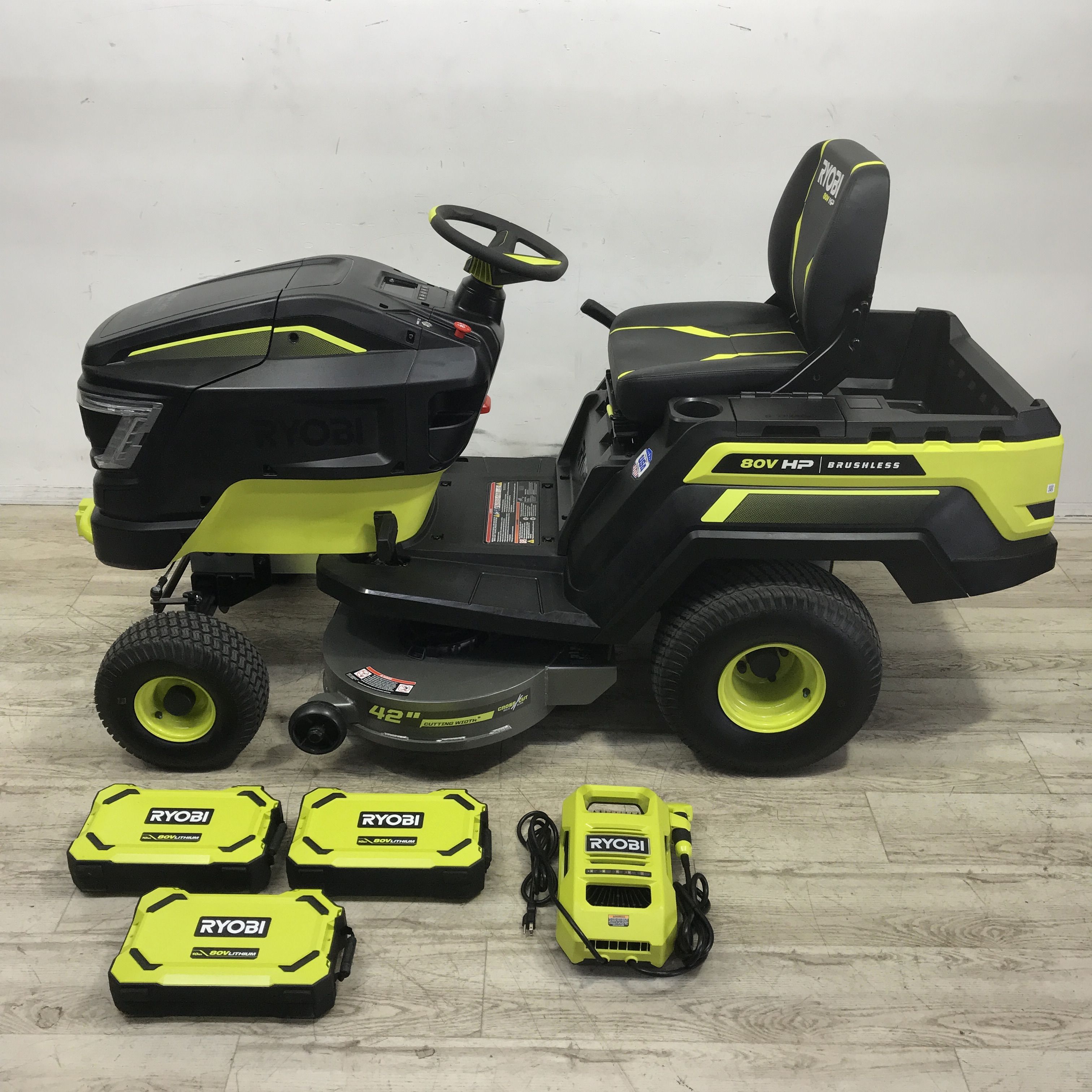 Ryobi 42" T42Li 80V Battery Electric Riding Lawn Mower Tractor