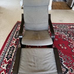 IKEA poang arm chair n foot stool