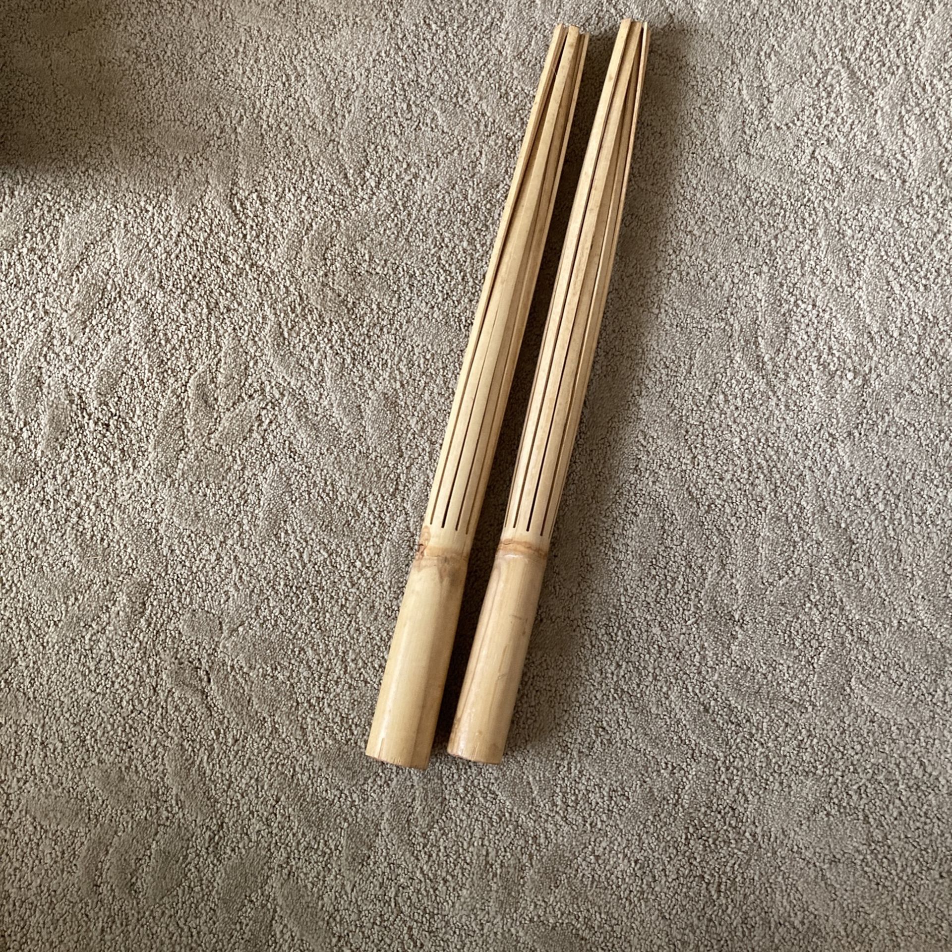 Pair Of Hula Dance Split Bamboo Sticks 