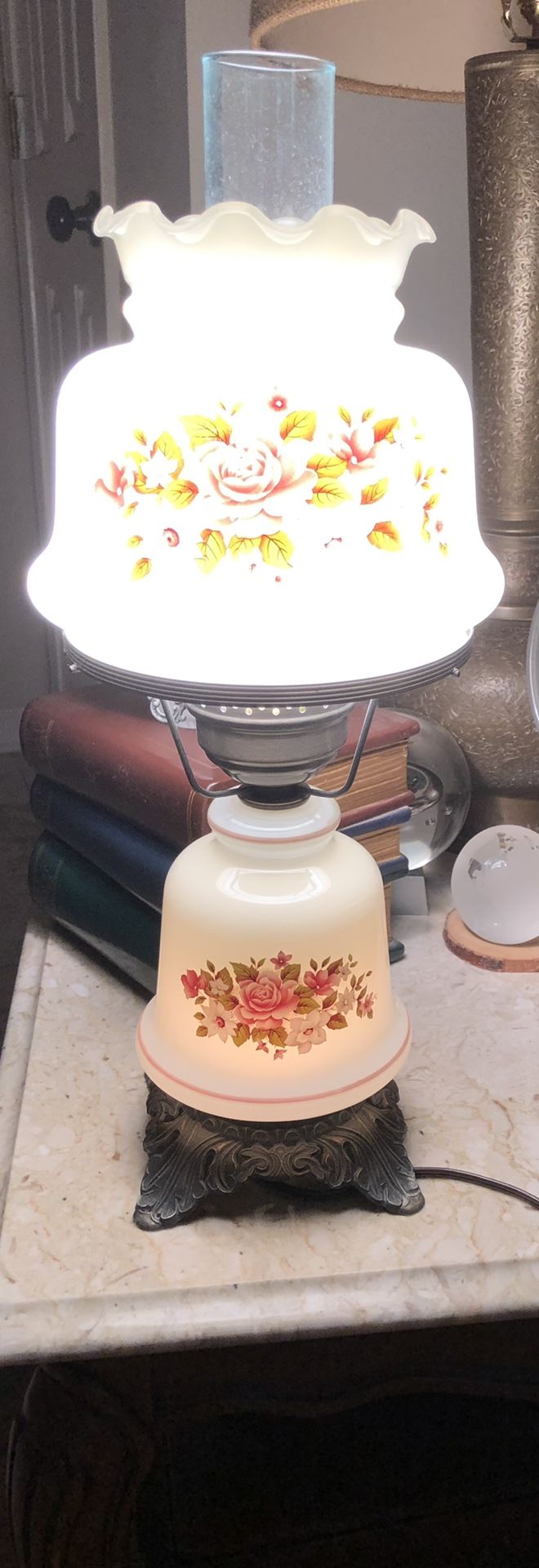 Vintage Hurricane 3 Way Lamp 