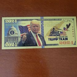 Donald Trump 2024 gold Dollar Bill