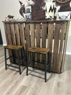 Bar with barstools