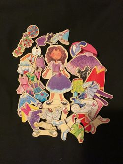 Violet Wooden Dress-up Doll