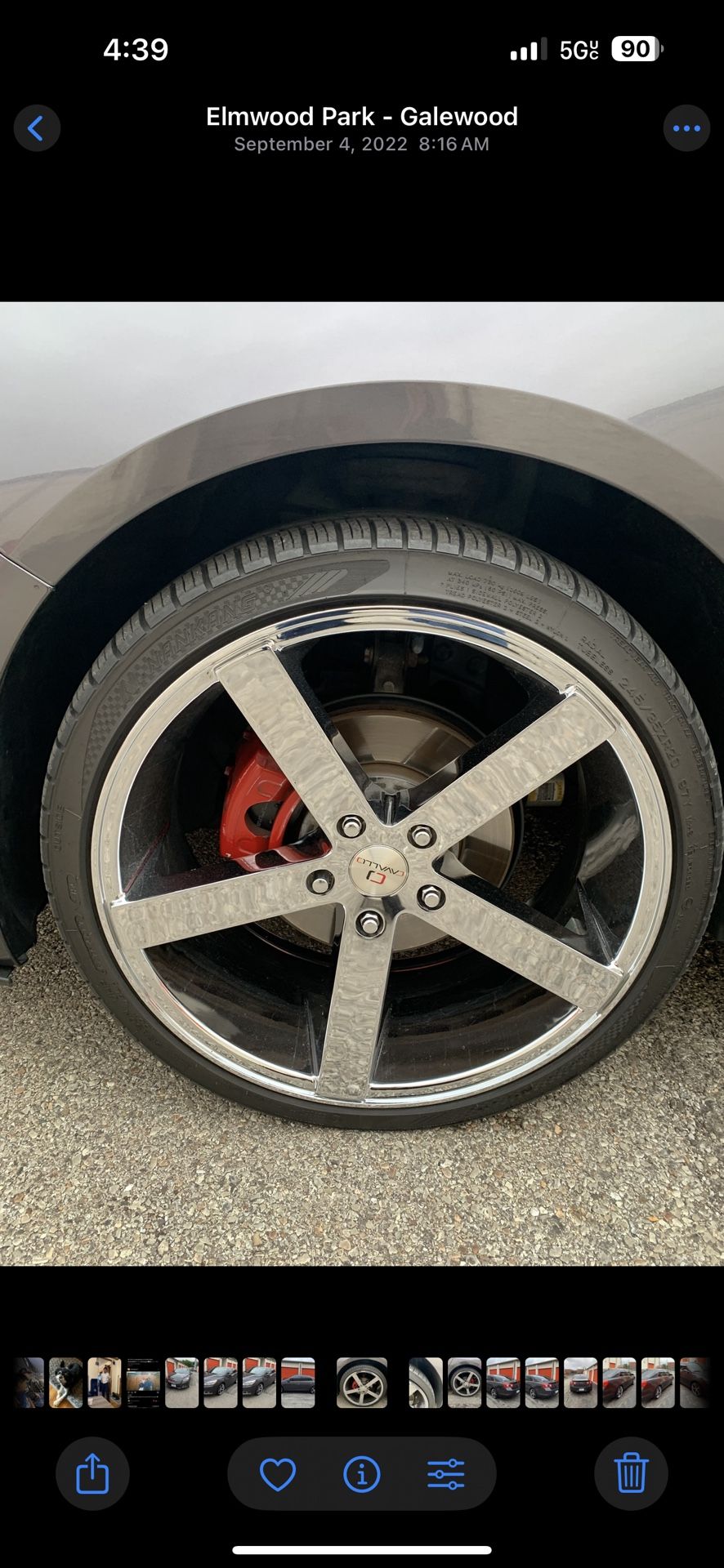 20in Cavallo Rims 5x120 Chrome With Tires TPS Sensor Locking Lugs