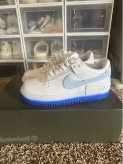 Nike Air Force 1 Shadow Women’s Size 7 - White/Blue - Excellent Condition