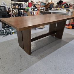 76" Solid wood base dining table for 6 chairs