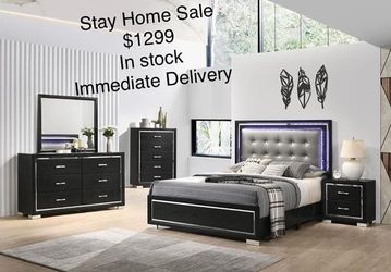 Brand new complete bedroom set with led light $1299