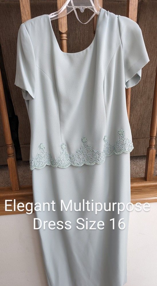 Elegant Cool Mint Dress Size 16