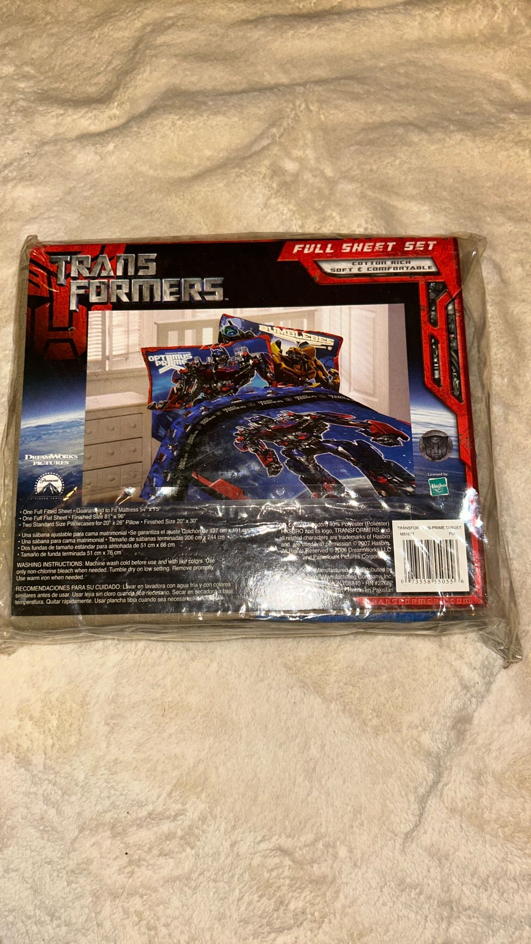 Transformers Full Sheet Set Cotton Size Full